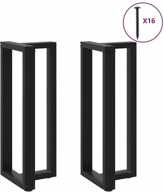 Berkfield Home Modern T-Shaped Bar Table Legs, 2 Pieces, Black Steel, W: 40 cm, D: 35 cm, H: 100.5 cm