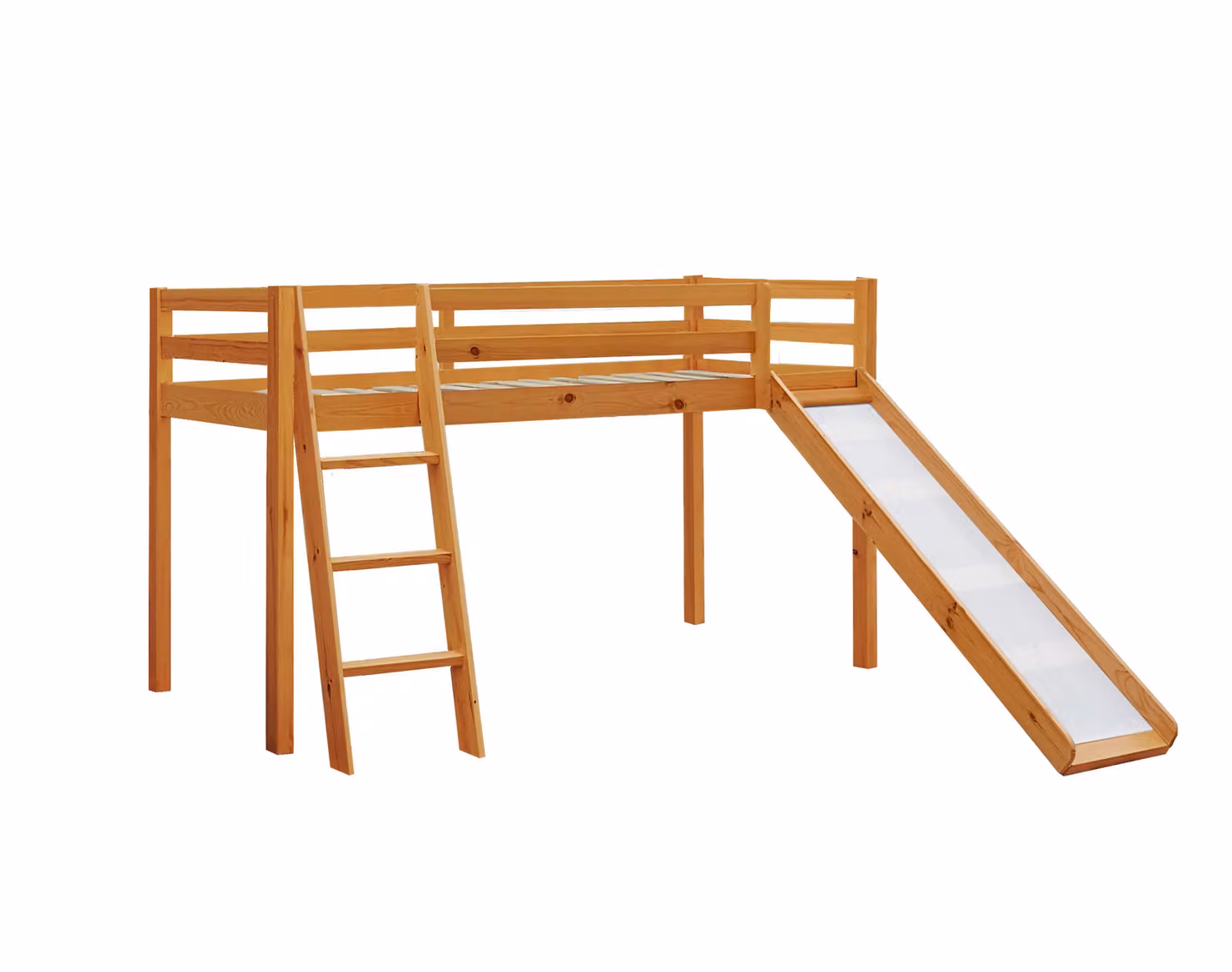 Comfy Living Ltd Single Wooden Mid Sleeper Bed in White, Grey or Brown, W/D/H: 90 x 190 x 110 cm – 2