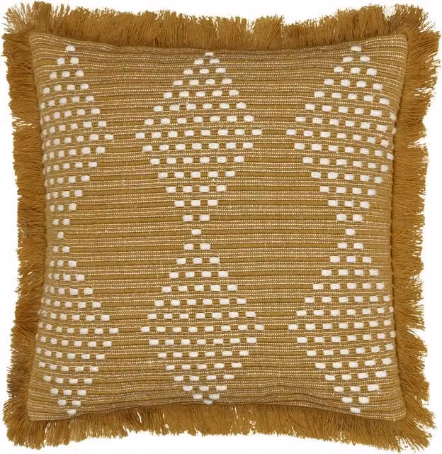 Make it a Home Kadie Woven Square Outdoor and Indoor Cushion in Gold and Yellow