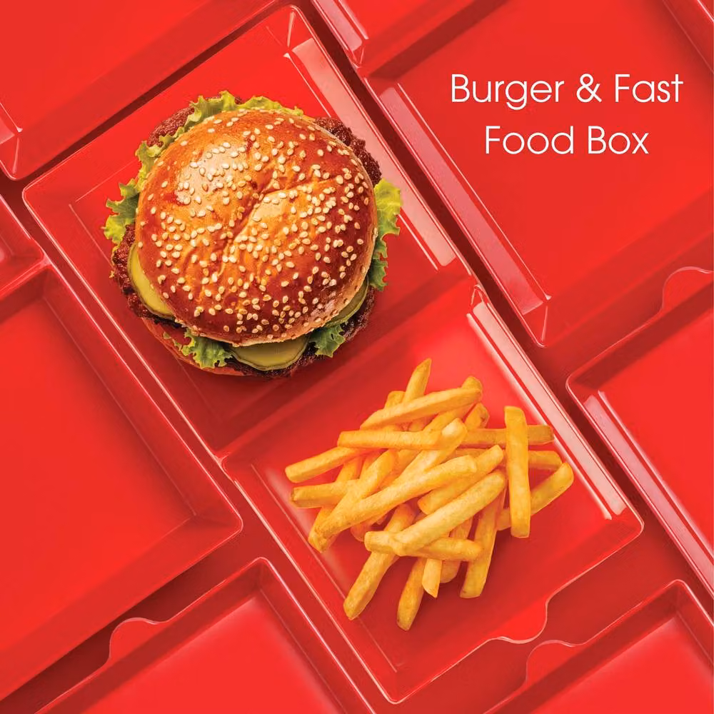Zeal Melamine Two Part Burger Box Serving Dish in Green – 2