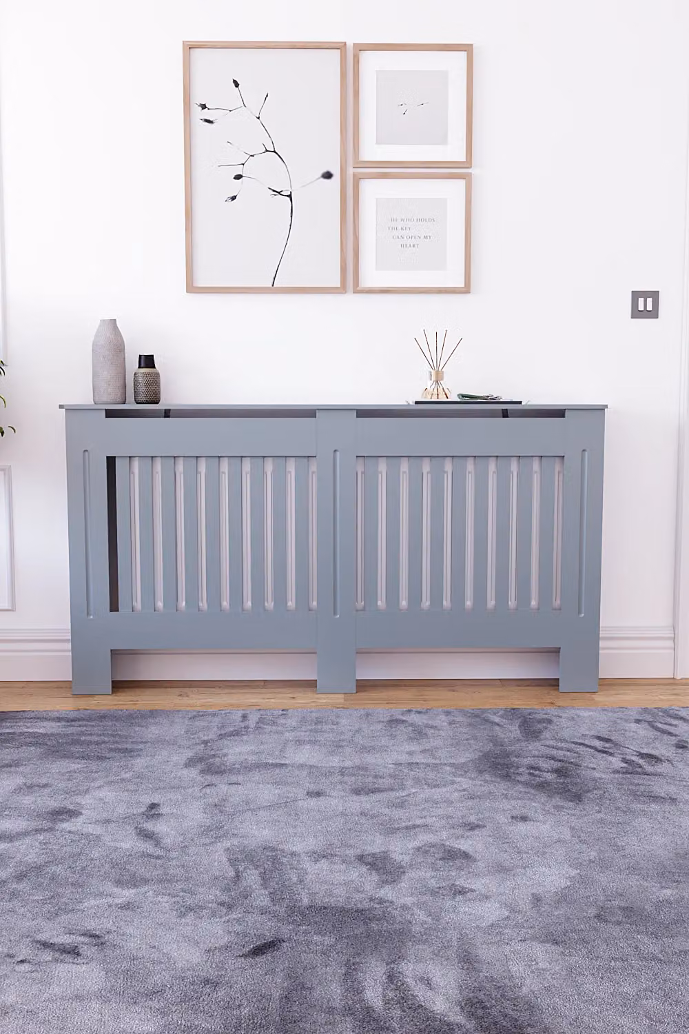 Home Discount Vida Designs Chelsea MDF Radiator Cover in Dark Grey, H 82.0 cm x W 152.0 cm x D 19.0 cm – 3