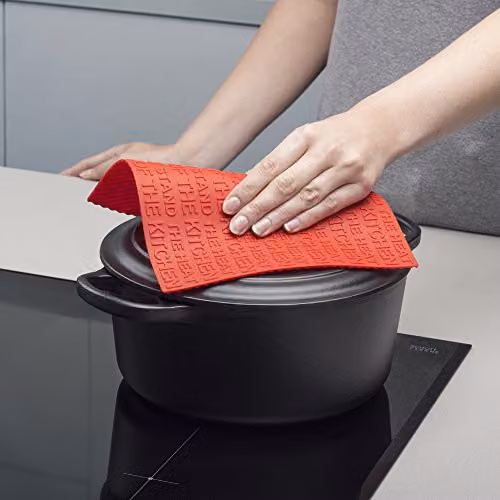 Zeal Silicone Square Non-Slip Heat Resistant Trivet with Hanging Loop, Red, W/D/H: 19.4 x 19.4 x 19.4 cm – 3