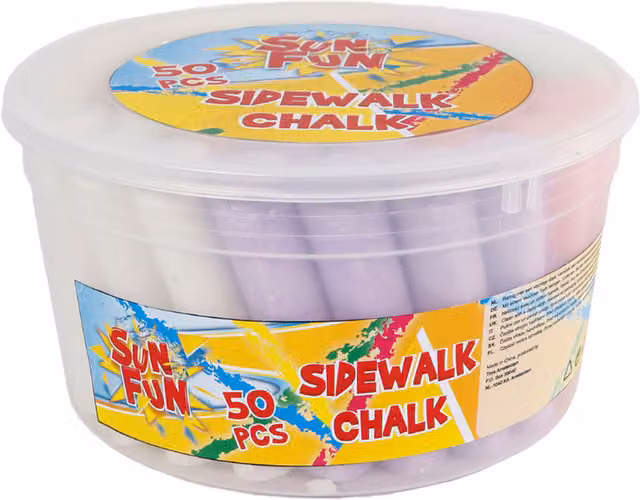 UMKY LIMITED White Sidewalk Chalk for Children, 50 Pieces