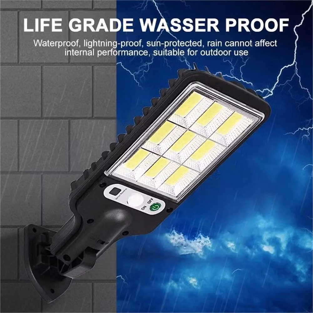 VOGREX 4-Pack Solar LED PIR Motion Sensor Floodlights with Remote Control in Black – 4