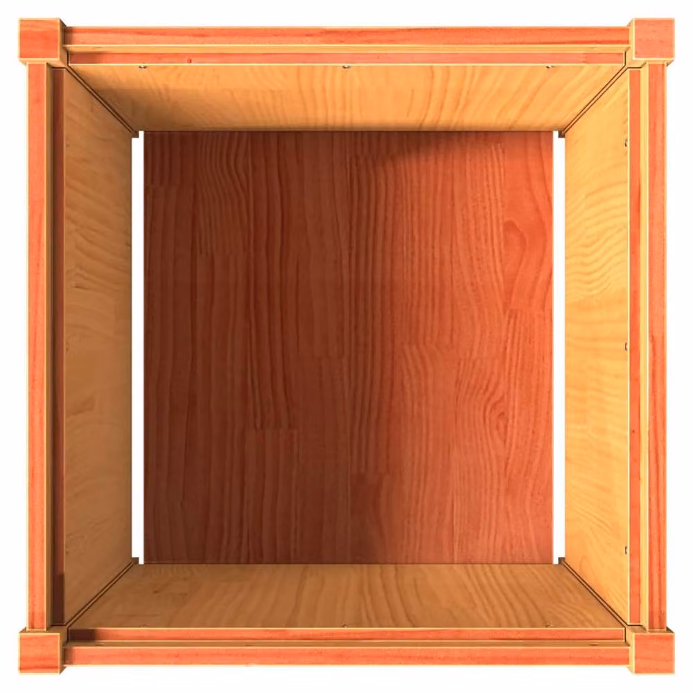 Berkfield Home Garden Wax Brown Solid Wood Pine Planter Tub, 2 Pack, W/D/H: 60 x 60 x 55.5 cm – 3