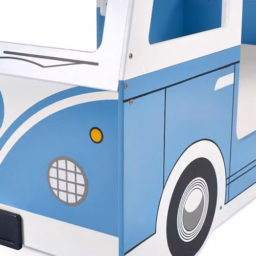 Julian Bowen Campervan Single Wooden Bed Frame in White and Blue, W/D/H: 90 x 190 cm – 3
