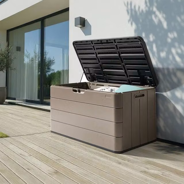 Wyld and Coco Brown Plastic Outdoor Storage Box W: 116 cm, D: 60 cm
