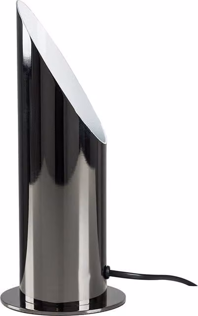 ValueLights Modern Black and Chrome Metal Floor Standing Cylinder Uplighter Wall Wash Lamp
