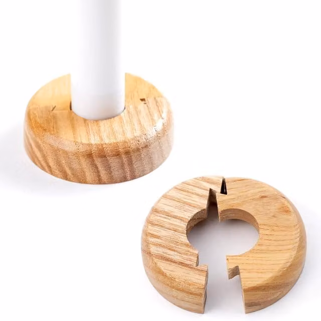 Marco Paul Round Wooden Radiator Pipe Covers in Brown