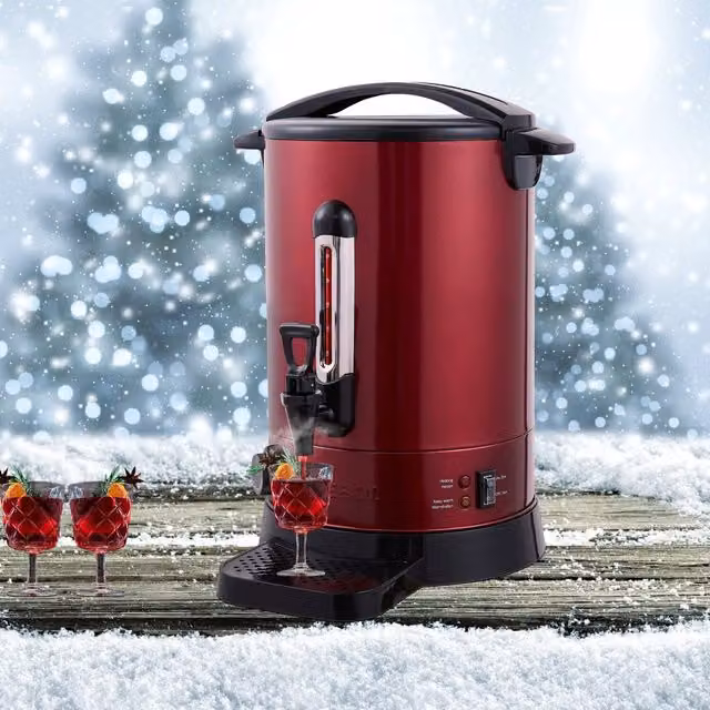 AREBOS Red Hot Drink Water Boiler Dispenser with 6.8 l Capacity and Stainless Steel Construction