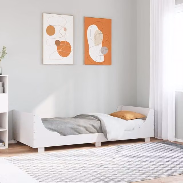 Berkfield Home Small Single Solid Wood Pine Bed Frame, White, W: 75 cm, L: 190 cm