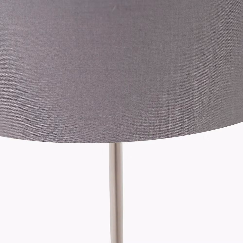 Ruma Set of 2 Elin Modern Table Lamps in Brushed Silver and Steel Grey – 3