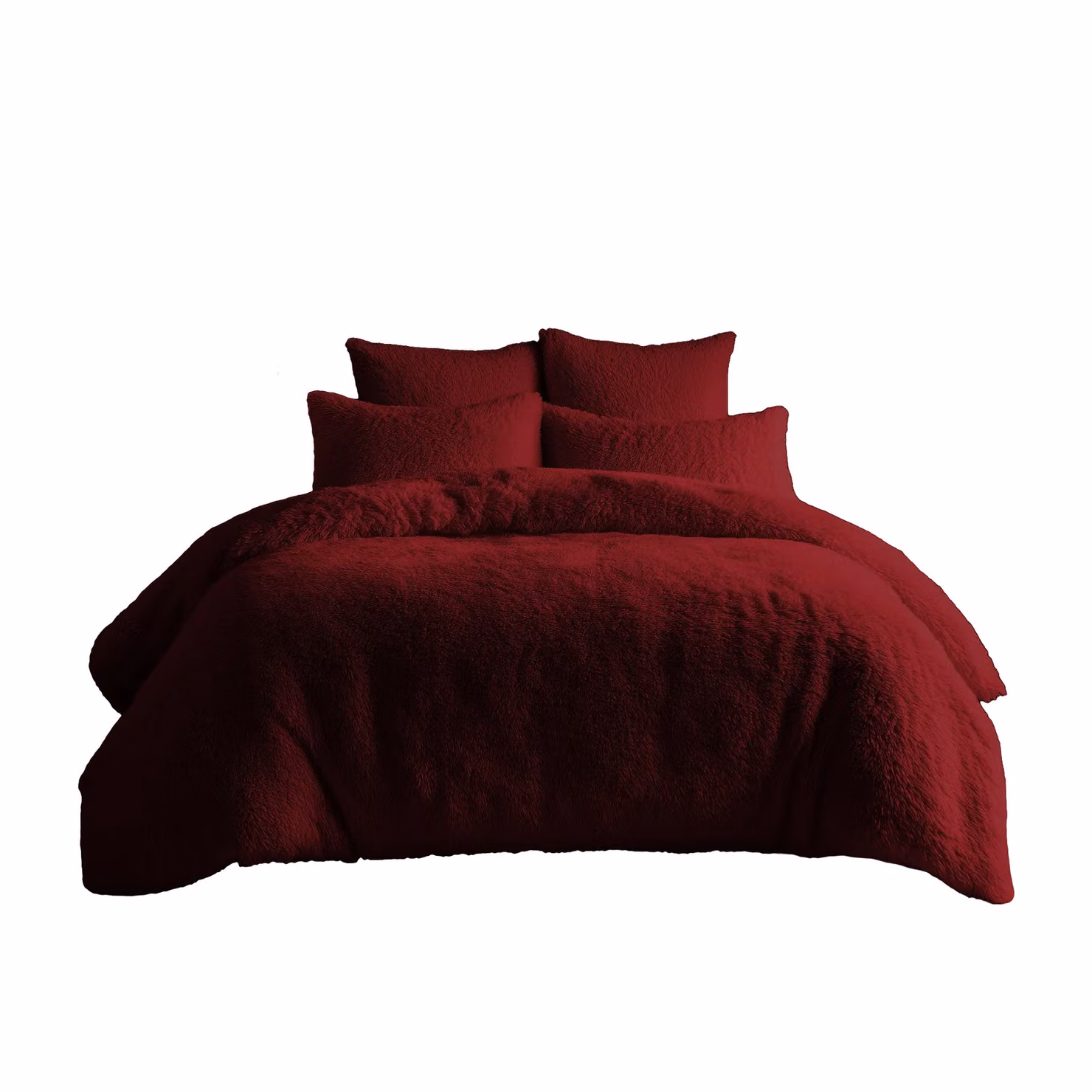 Home Sweet Home UK Teddy Bear Fleece Duvet Cover and Pillowcase Set, Red, Super King (Duvet Cover: 200 x 200 cm, Pillowcase: 50 x 75 cm) – 2