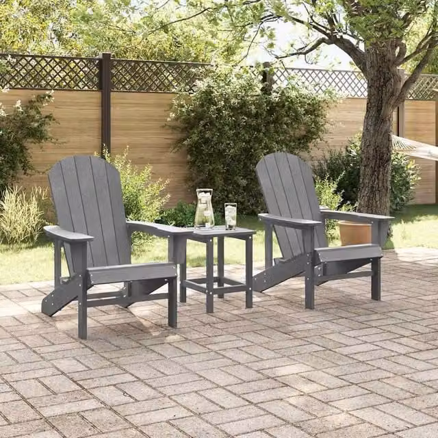 Berkfield Home Modern Adirondack Chairs, 2 Piece Set, Light Grey, W: 74 cm, D: 82 cm, H: 90 cm – 1