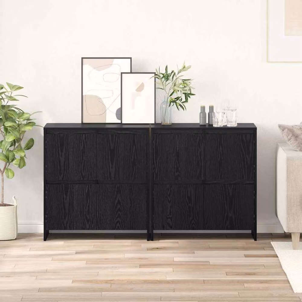 Berkfield Home 2-Piece Sideboard Set in Black Oak, W/D/H: 70 x 41 x 75 cm – 2