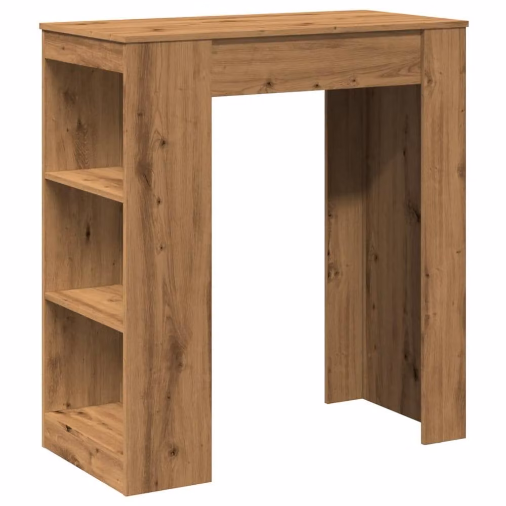 Berkfield Home Artisan Oak Bar Table with Racks in Brown, W/D/H: 95 x 47 x 103.5 cm – 2