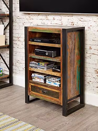 baumhaus Urban Chic Industrial Entertainment Cabinet in Multicolour, W/D/H: 91.0 x 35.5 x 60.0 cm