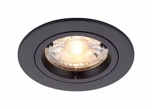 Netlighting Round Recessed Dimmable Downlight in Black with GU10 Base, IP20 – 1