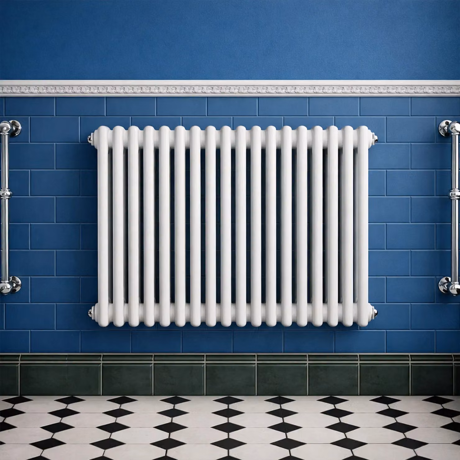 Balterley Triple Column Traditional Radiator, High Gloss White, W: 60.0 cm, H: 77.7 cm – 3