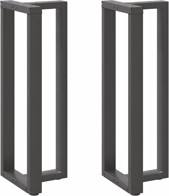 Berkfield Home T-Shaped Bar Table Legs, 2 Piece Anthracite and Black Steel, W/D/H: 50 x 35 x 110 cm
