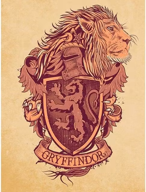 Harry Potter Gryffindor Vintage Canvas Print in Beige – 1