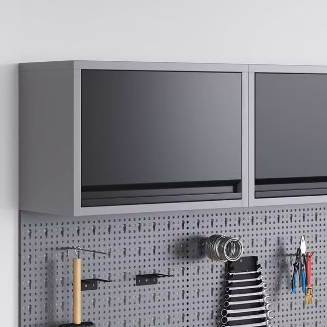 Berkfield Home Wall-Mounted Steel Tool Cabinet in Black and Grey, W/D/H: 50 x 25 x 35 cm