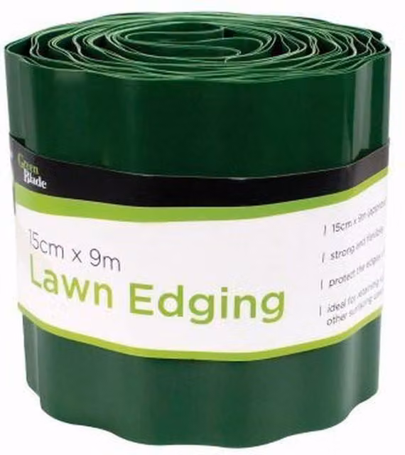 Green Blade Flexible Plastic Lawn Edging, Green