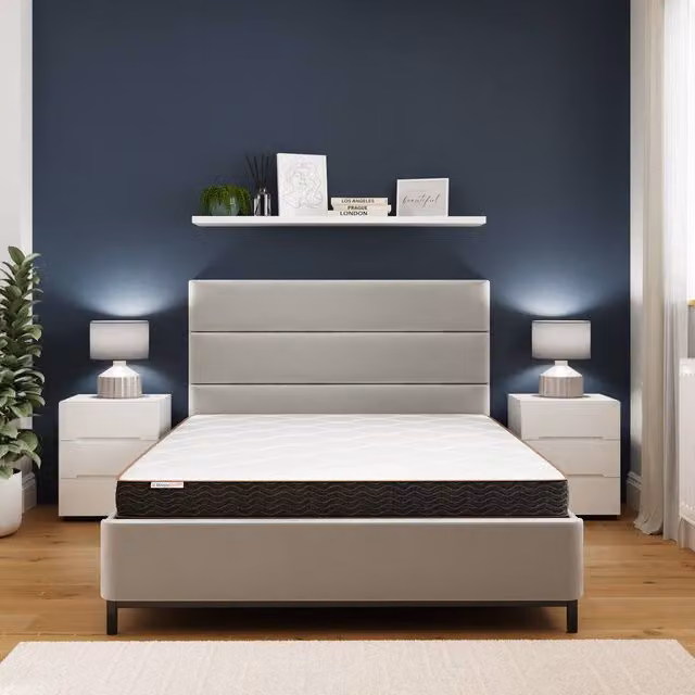 GFW SleepyCastle Rolled Pocket Sprung Mattress in a Box, White and Multicolour, W/D/H: 120 x 200 cm