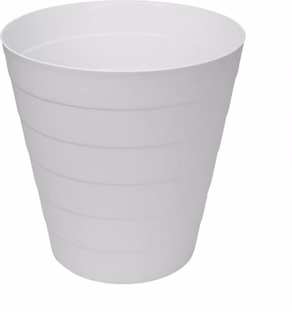 JVL Round Plastic Waste Bin in White, 6.6L – 1