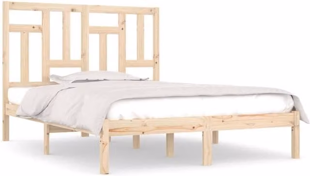 Berkfield Home Solid Wood Pine Bed Frame in Beige, W/D/H: 160 x 200 cm