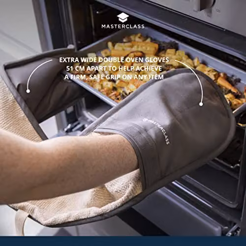MasterClass Professional Non-Slip Cotton Oven Glove, Grey – 3