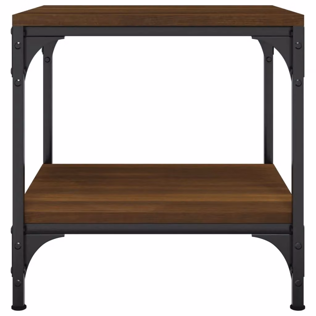 Berkfield Home Set of 2 Brown Oak Side Tables, W/D/H: 40 x 40 x 40 cm – 4