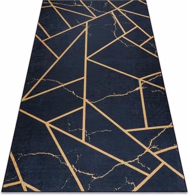 RugsX Andre Geometric Modern Black Polyester Rug, W: 120 cm, L: 170 cm – 1