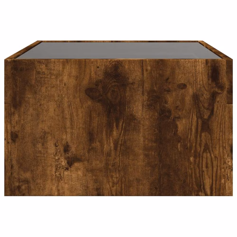 Berkfield Home Infinity LED Coffee Table in Smoked Oak Brown, W: 70 cm, D: 50 cm, H: 30 cm – 3