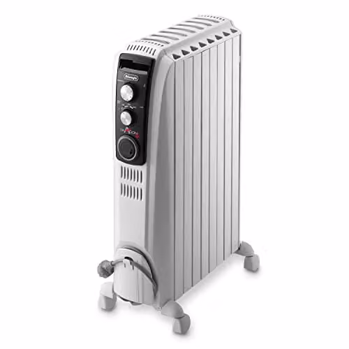 De'Longhi Dragon 4 2kW Freestanding Oil Filled Radiator in White – 1