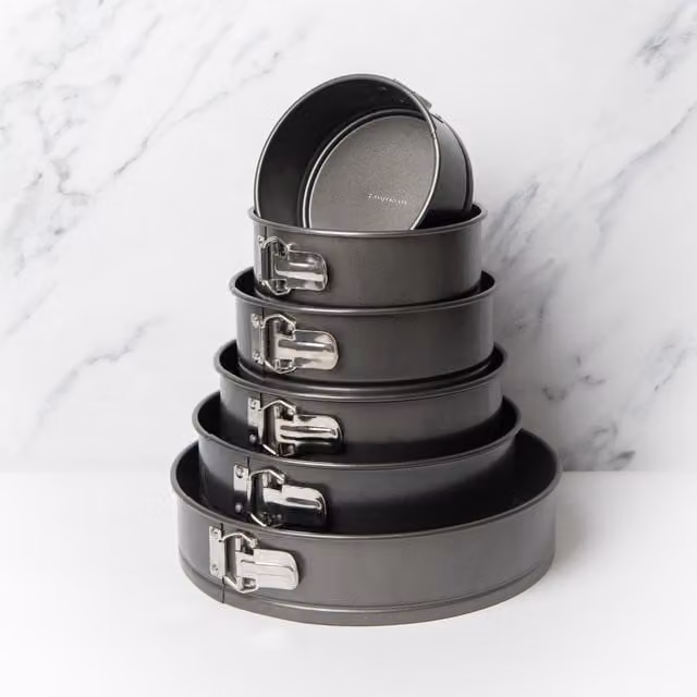 Masterclass 6-Piece Non-Stick Round Springform Cake Pan Set, Grey