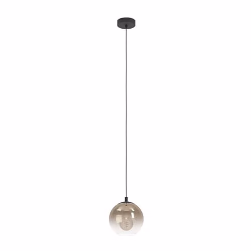 Eglo Ariscani Modern Sphere Glass and Metal Pendant Light with Copper Ombre Effect in Black