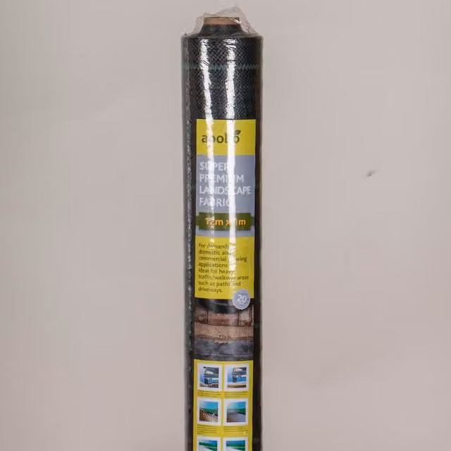 Apollo Black Plastic Landscape Fabric for Weed Control and Lawn Maintenance