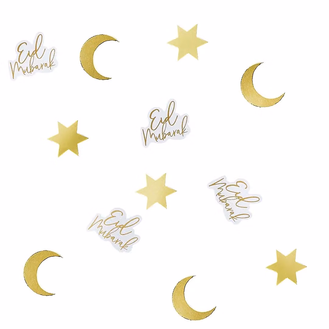 Club Green Eid Mubarak Card Table Scatter, Gold and Multicolour, 10g – 2