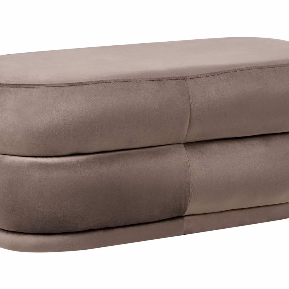 Wyld and Coco Modern Plush Velvet Upholstered Bed Bench in Brown, W/D/H: 90 x 40 x 41 cm – 2