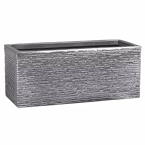 Strata Grey Brick Effect Lightweight Plastic Garden Trough Planter W: 60 cm, D: 25 cm, H: 25.5 cm – 4