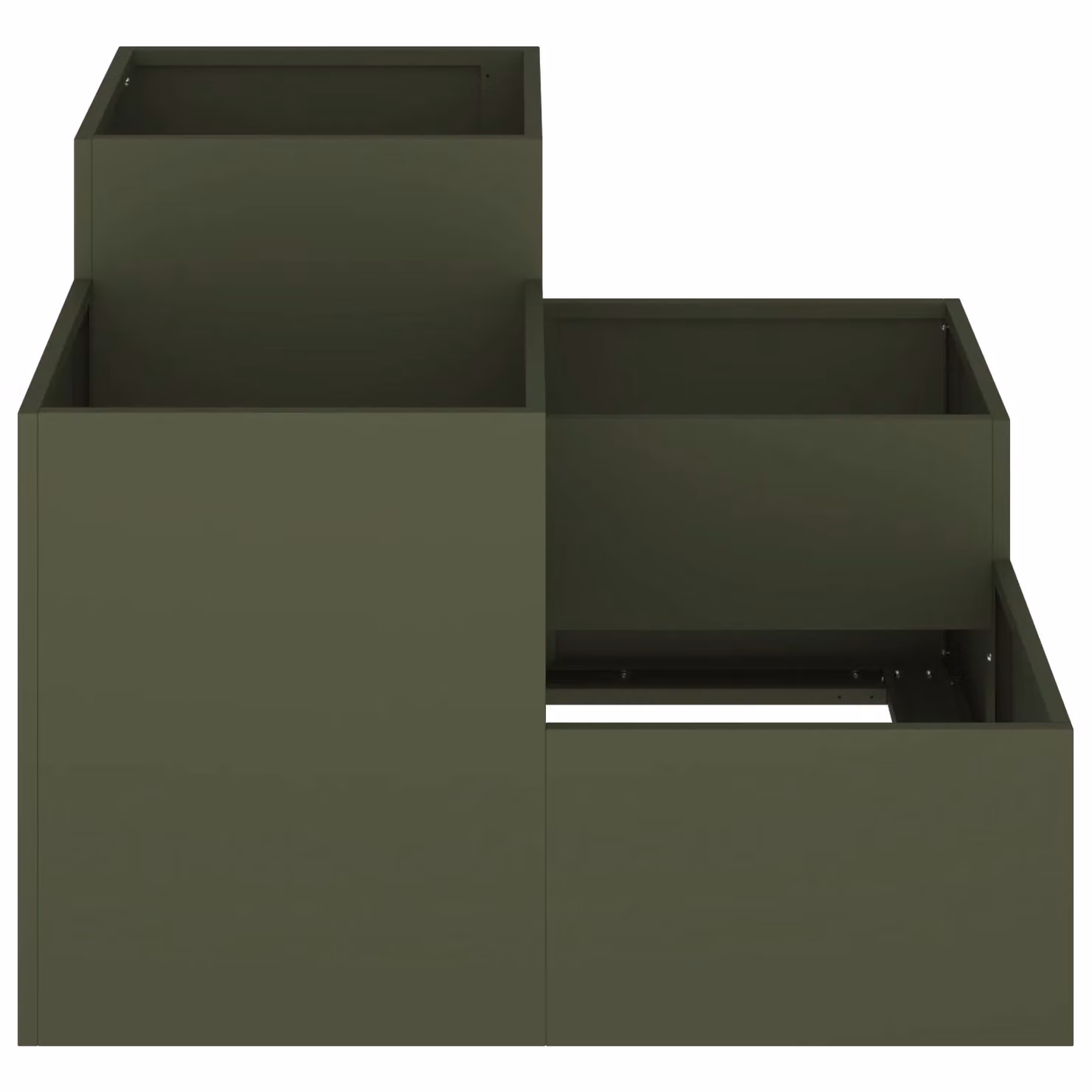 Berkfield Home Steel Garden Planter Tub in Green, W/D/H: 80 x 80 x 60 cm – 3
