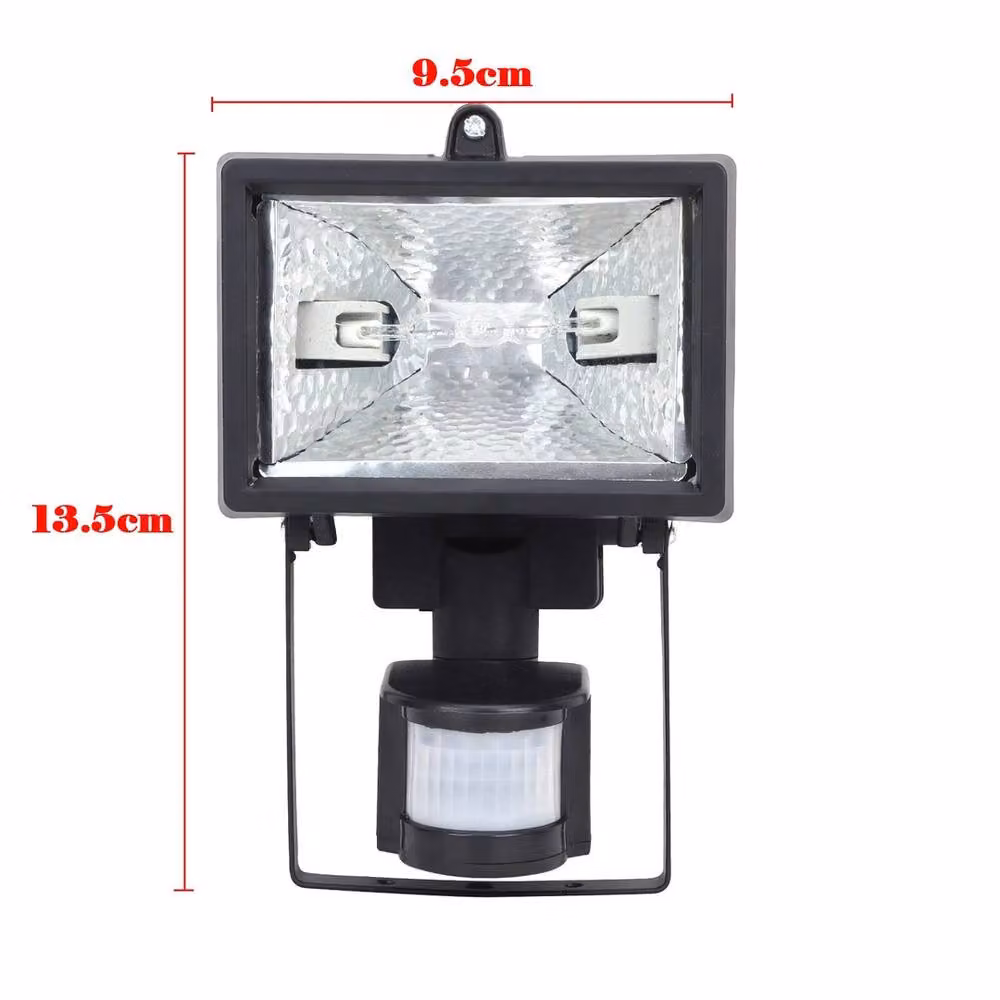 SPETLEK 120W Halogen Floodlight with PIR Motion and Dusk Sensors in Black – 2