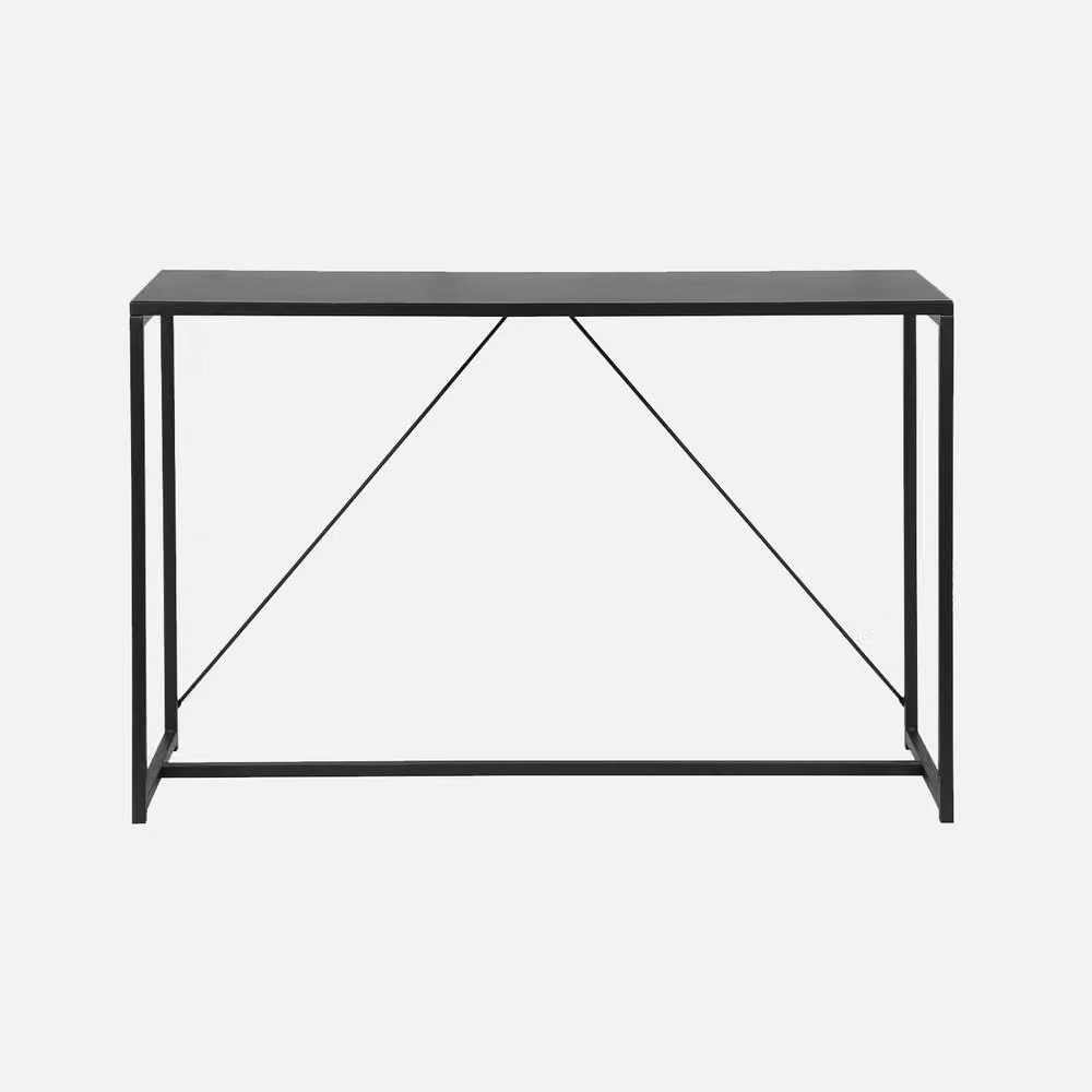 Sweekeet Industrial Metal Console Table with Reinforcement Bar in Black – 2
