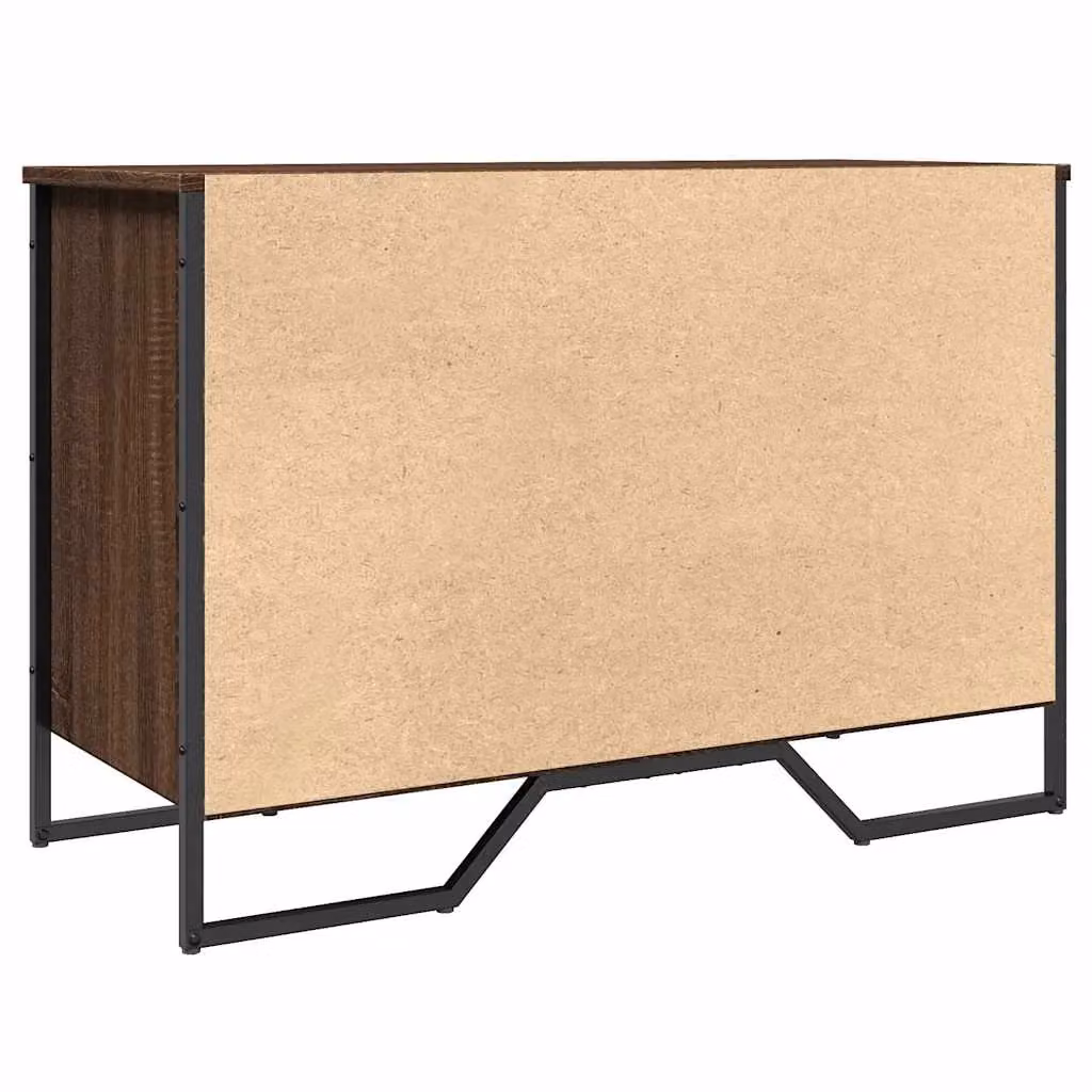 Berkfield Home Industrial Shoe Cabinet in Brown Oak, W/D/H: 90 x 38 x 61.5 cm – 5