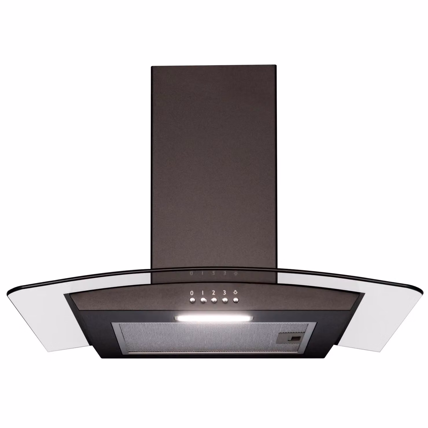 SIA CGH70BL Black Curved Glass LED Wall Mounted Cooker Hood Extractor Fan – 2