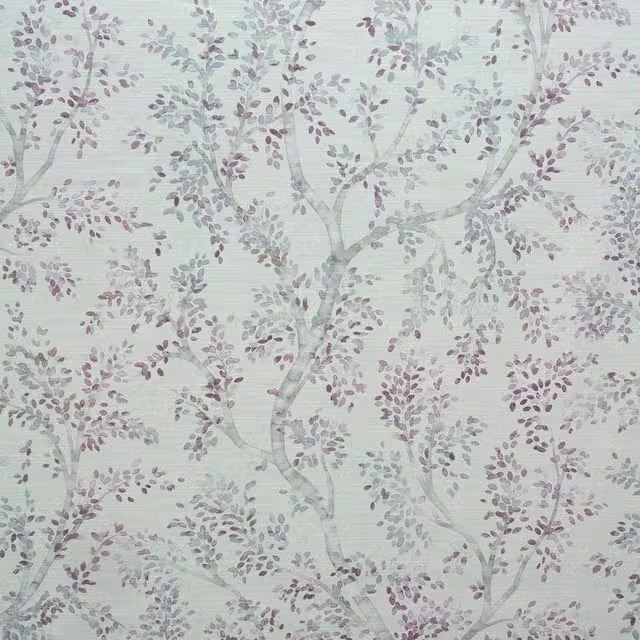 Fibre Naturelle Somerley Floral Cotton Fabric in Plum Purple