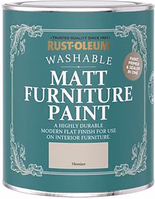 Rust-Oleum Matt Water-Based Furniture Paint in Hessian Beige/Brown