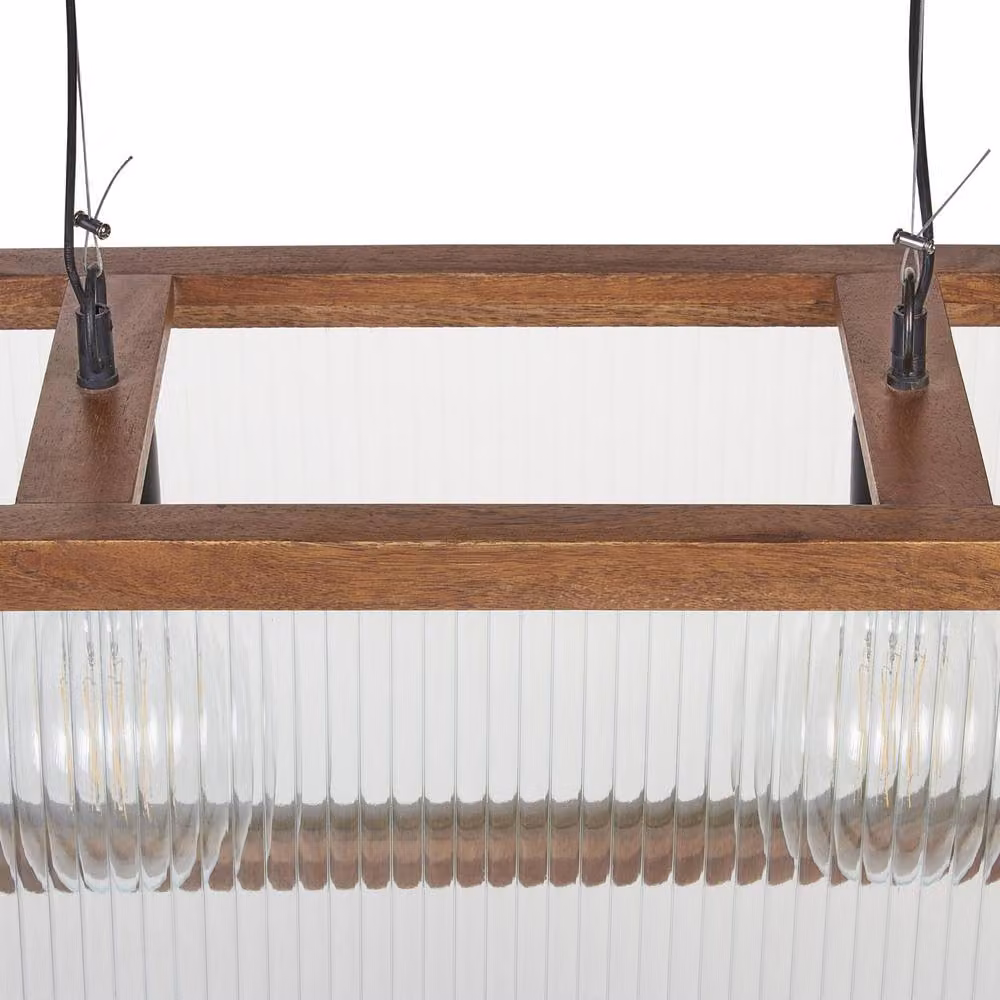 Wyld and Coco Handmade Mango Wood Pendant Lamp in Brown – 3