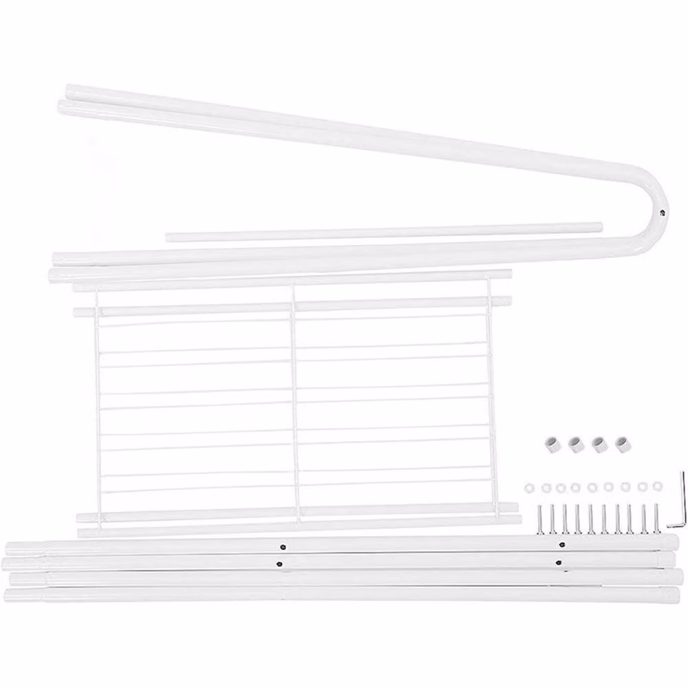 NESTLUNE White Metal Clothes Rail and Garment Display Stand, W/D/H: 100 x 15 x 15 cm – 3